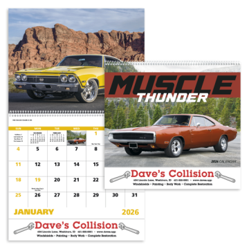 Muscle Thunder Wall Calendar - Spiral
